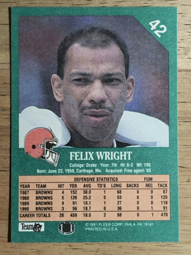 1991 Fleer #42 Felix Wright