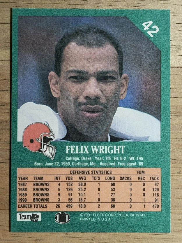 1991 Fleer #42 Felix Wright