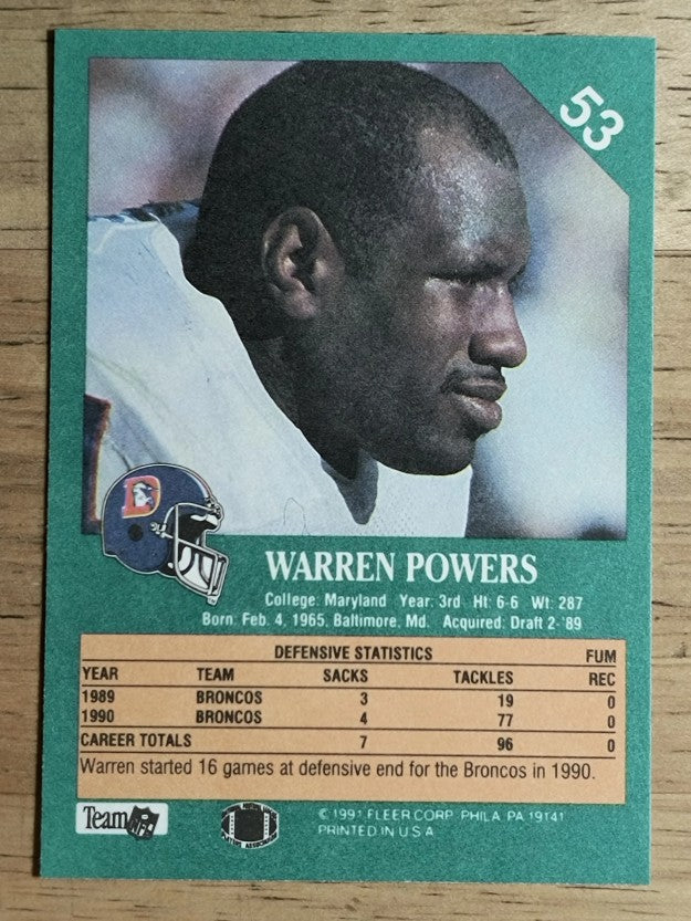 1991 Fleer #53 Warren Powers