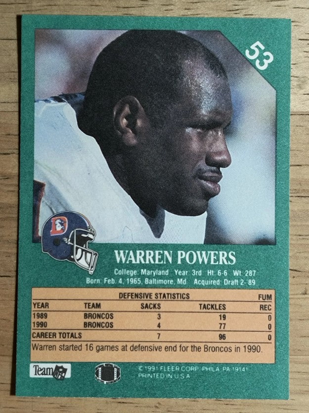 1991 Fleer #53 Warren Powers