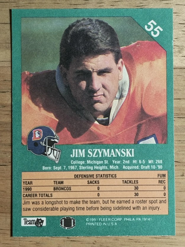 1991 Fleer #55 Jim Szymanski