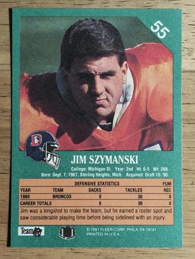 1991 Fleer #55 Jim Szymanski