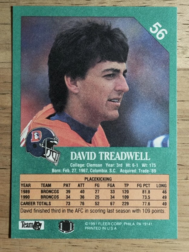 1991 Fleer #56 David Treadwell