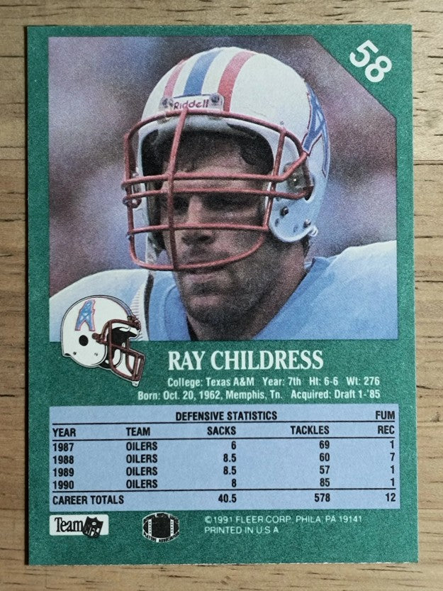1991 Fleer #58 Ray Childress
