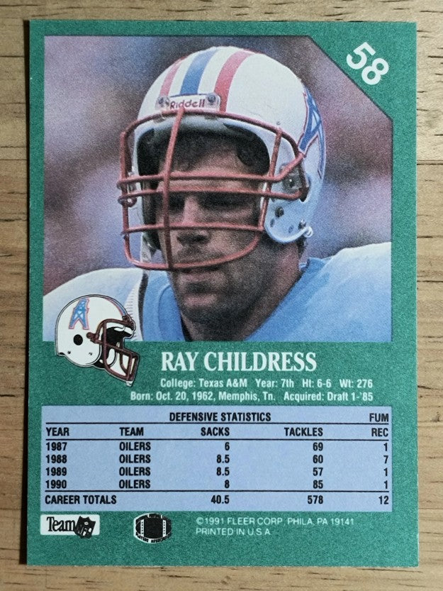 1991 Fleer #58 Ray Childress