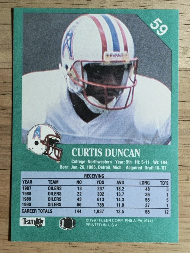 1991 Fleer #59 Curtis Duncan
