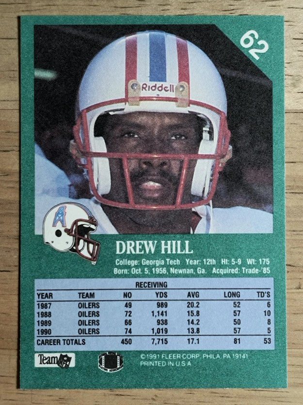 1991 Fleer #62 Drew Hill