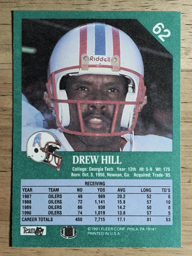 1991 Fleer #62 Drew Hill