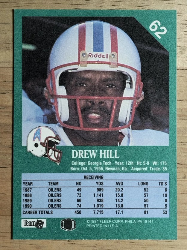 1991 Fleer #62 Drew Hill