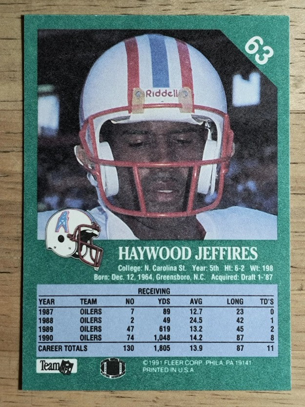 1991 Fleer #63 Haywood Jeffires