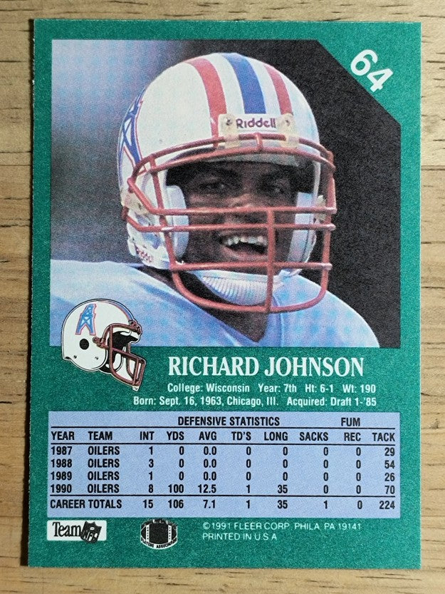 1991 Fleer #64 Richard Johnson DB