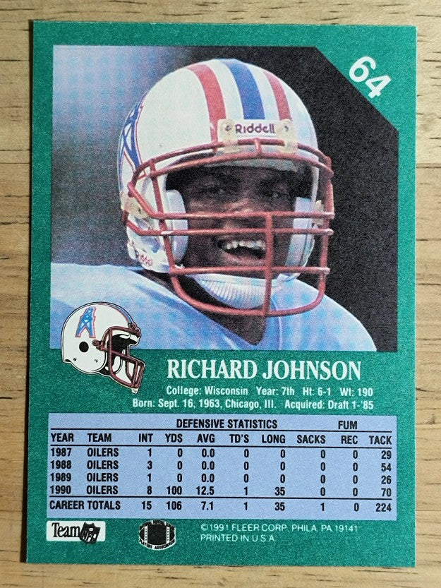 1991 Fleer #64 Richard Johnson DB
