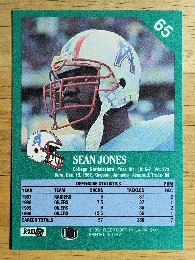 1991 Fleer #65 Sean Jones