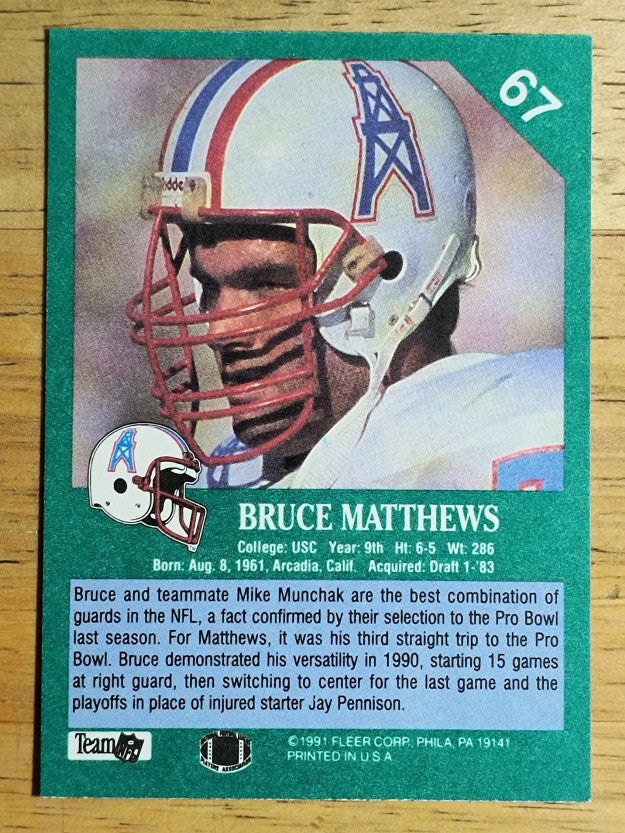 1991 Fleer #67 Bruce Matthews
