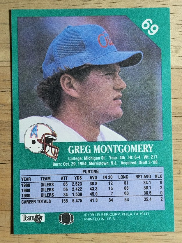 1991 Fleer #69 Greg Montgomery