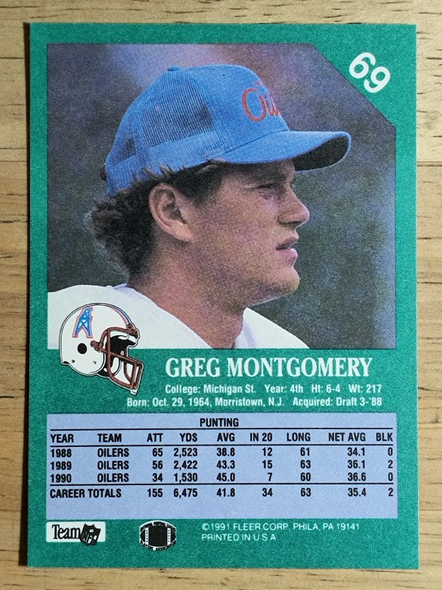 1991 Fleer #69 Greg Montgomery