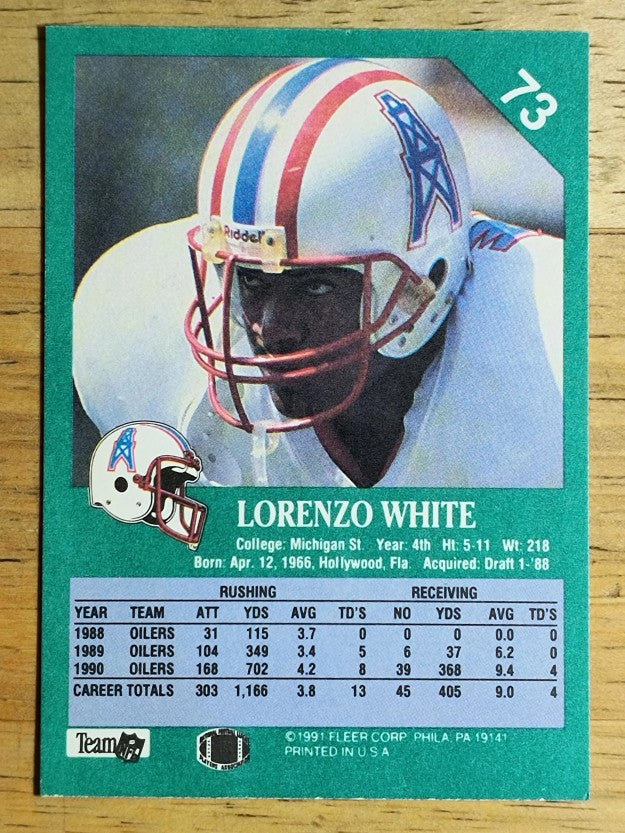 1991 Fleer #73 Lorenzo White