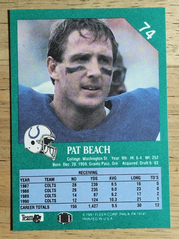 1991 Fleer #74 Pat Beach