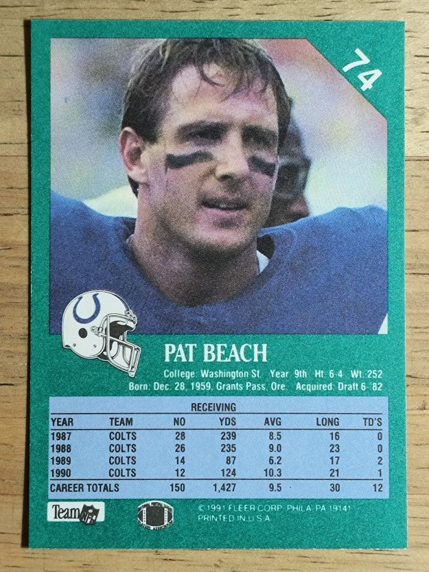 1991 Fleer #74 Pat Beach