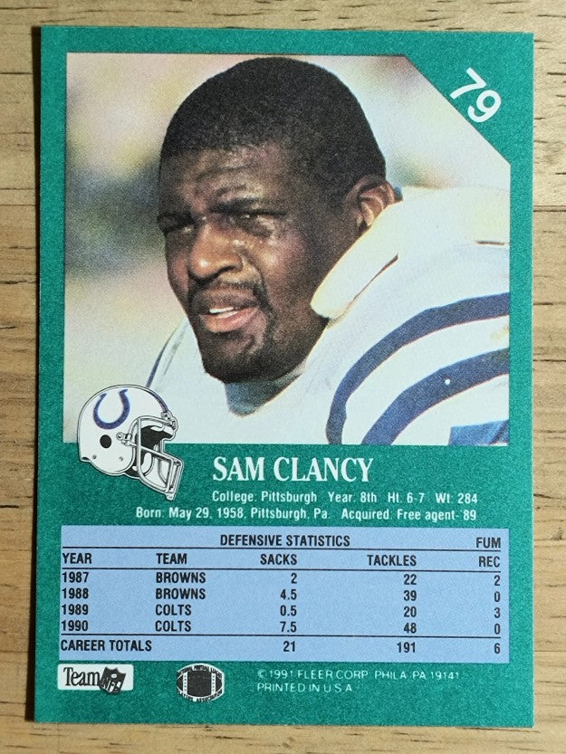 1991 Fleer #79 Sam Clancy