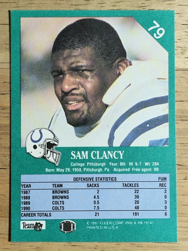 1991 Fleer #79 Sam Clancy
