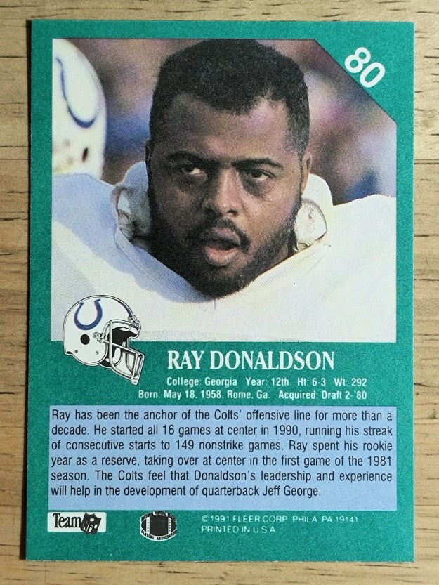1991 Fleer #80 Ray Donaldson