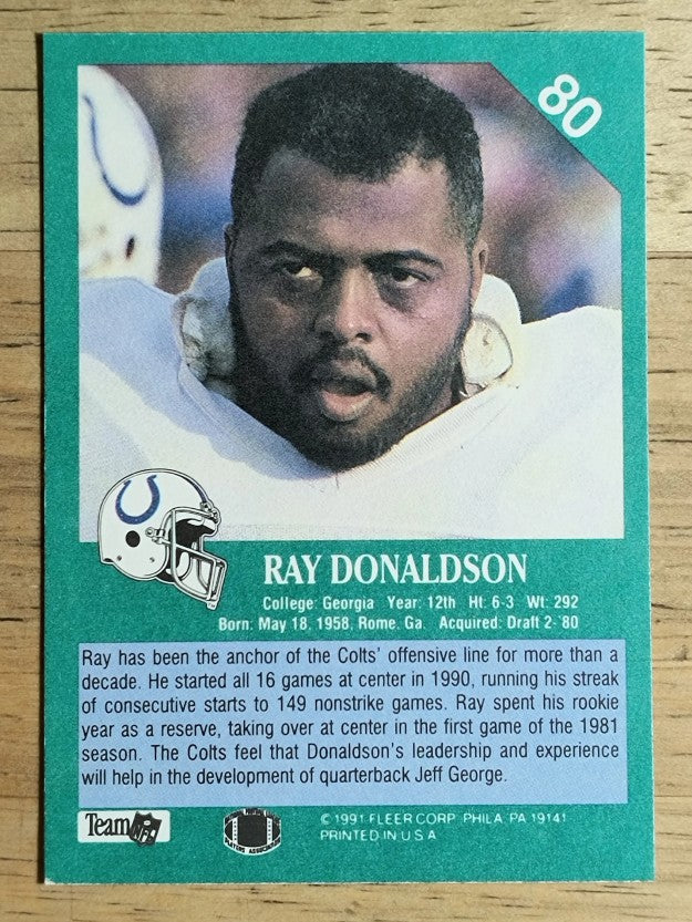 1991 Fleer #80 Ray Donaldson