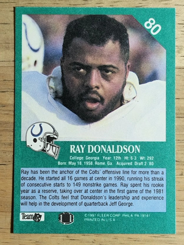 1991 Fleer #80 Ray Donaldson
