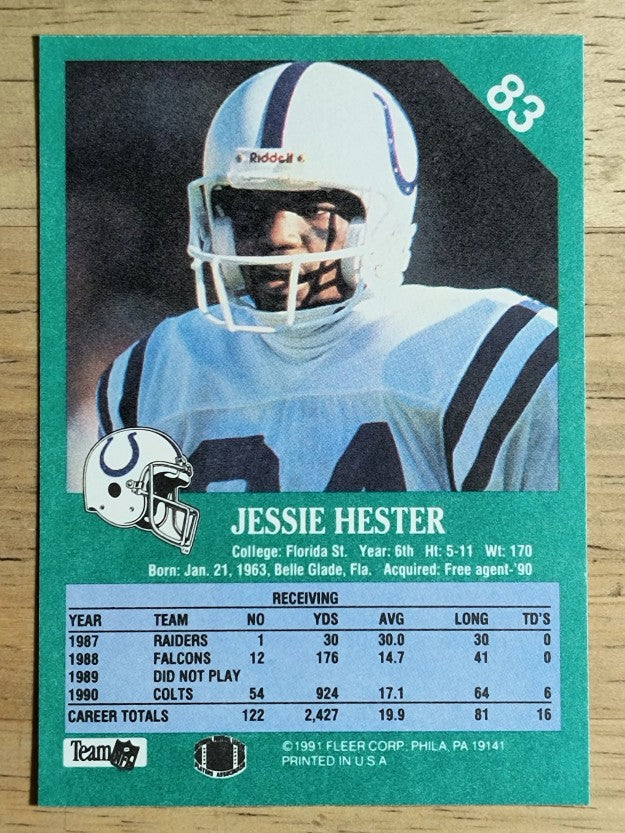 1991 Fleer #83 Jessie Hester