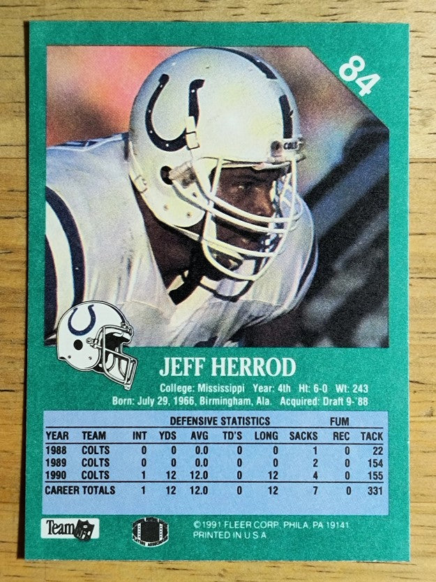 1991 Fleer #84 Jeff Herrod