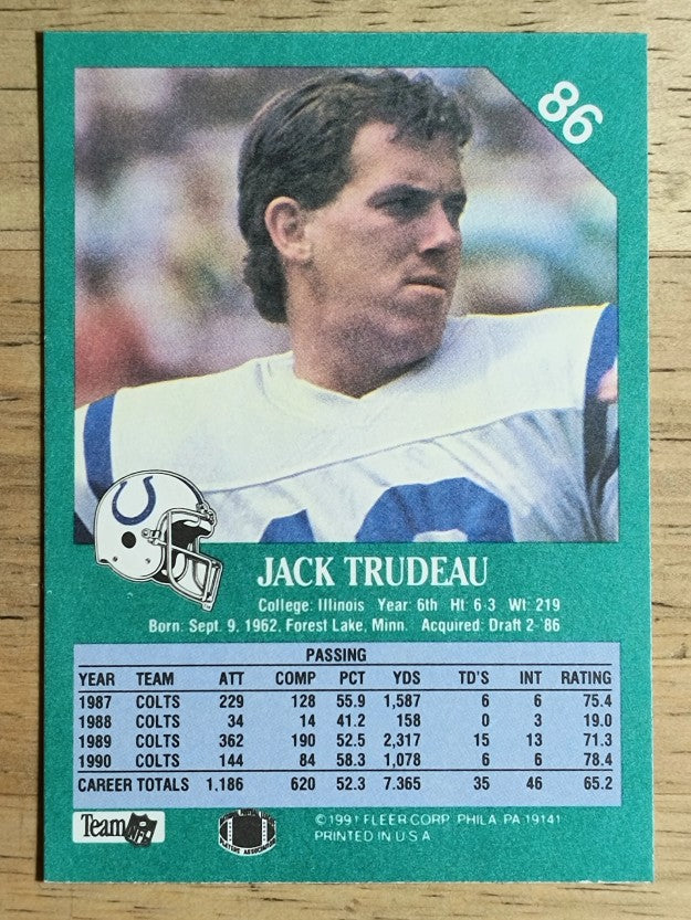 1991 Fleer #86 Jack Trudeau
