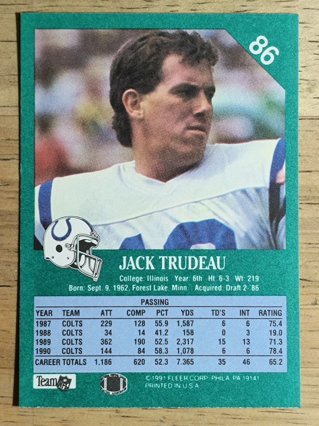 1991 Fleer #86 Jack Trudeau