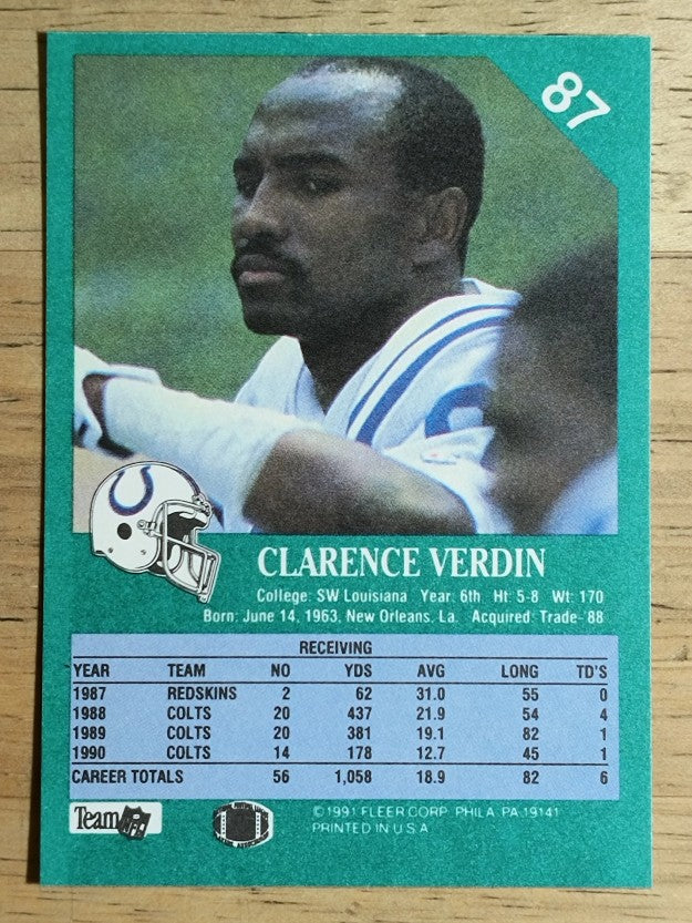 1991 Fleer #87 Clarence Verdin