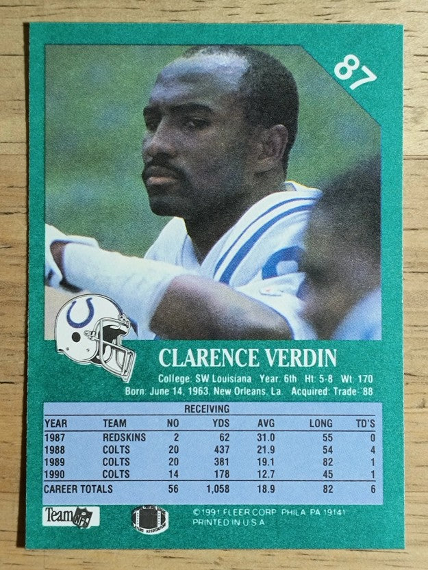 1991 Fleer #87 Clarence Verdin