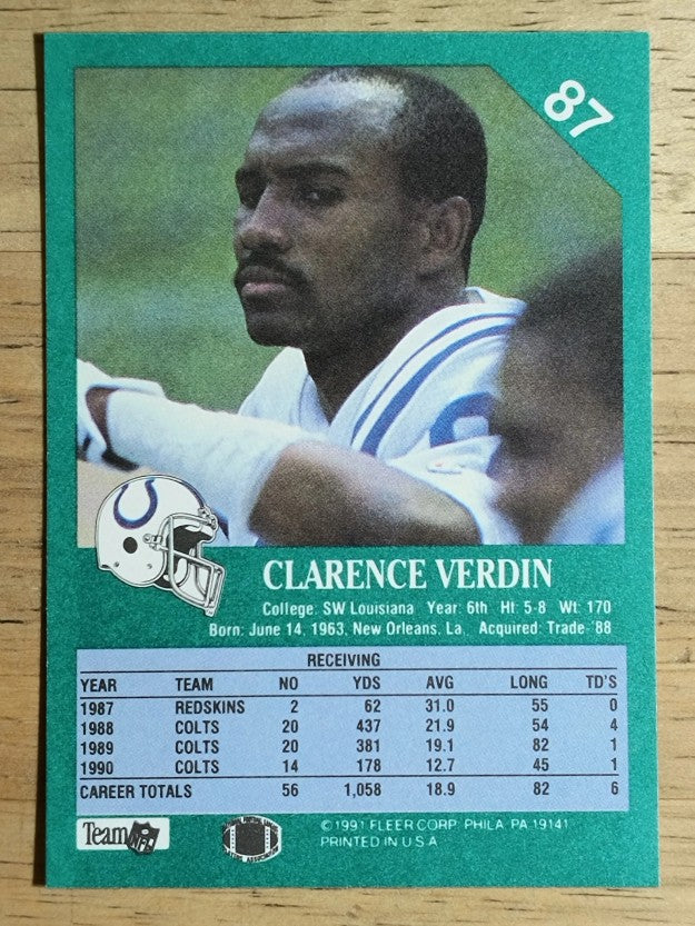 1991 Fleer #87 Clarence Verdin