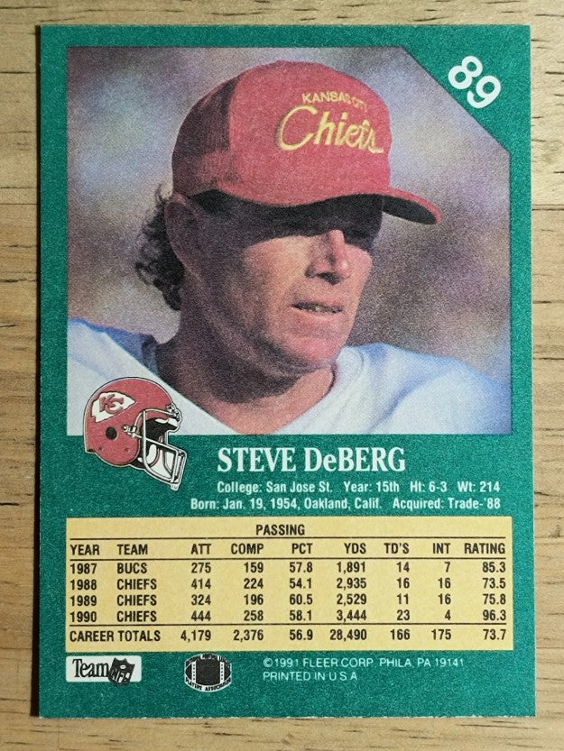 1991 Fleer #89 Steve DeBerg