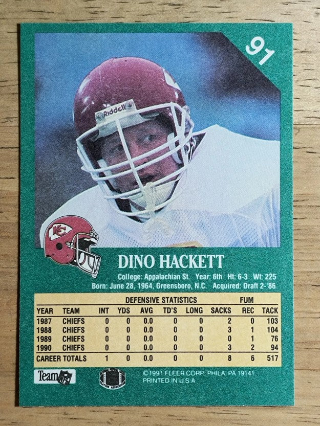 1991 Fleer #91 Dino Hackett