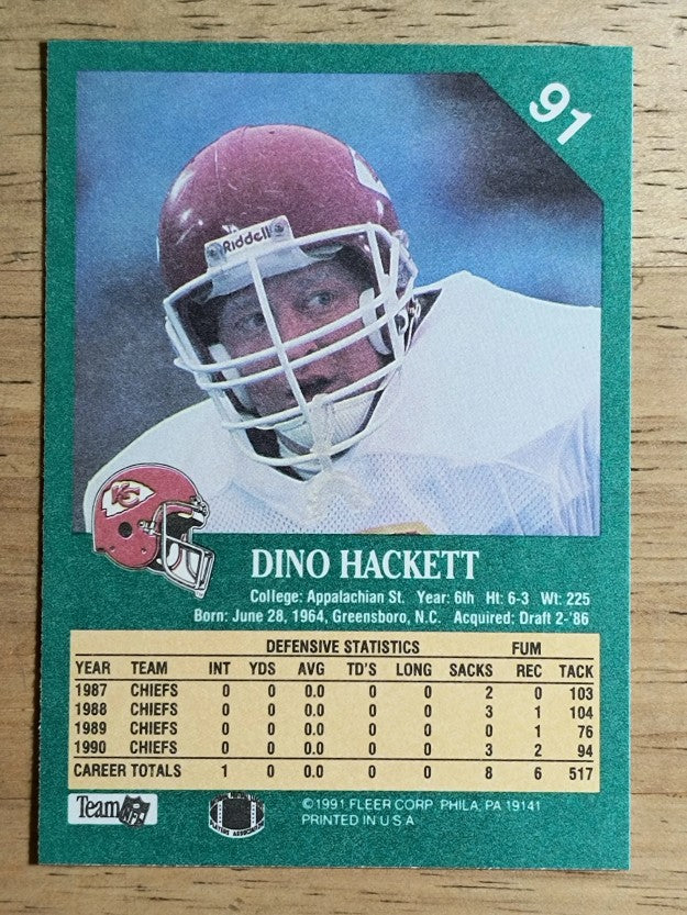 1991 Fleer #91 Dino Hackett
