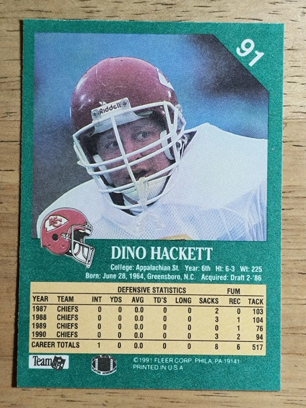 1991 Fleer #91 Dino Hackett