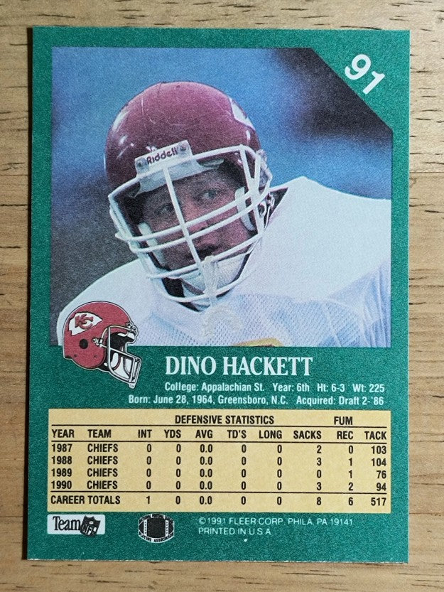 1991 Fleer #91 Dino Hackett