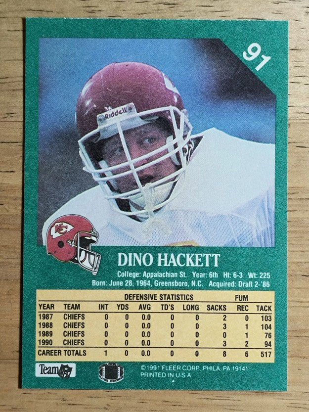 1991 Fleer #91 Dino Hackett