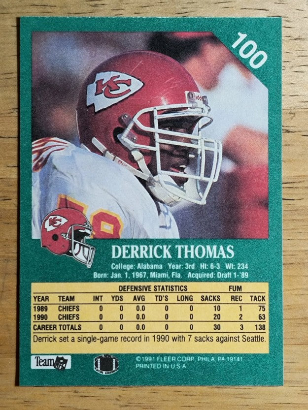 1991 Fleer #100 Derrick Thomas