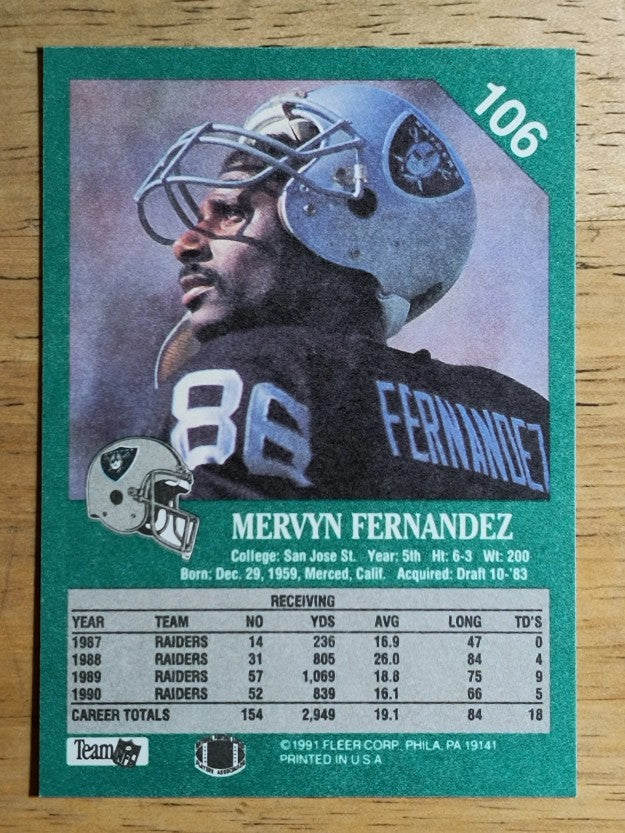 1991 Fleer #106 Mervyn Fernandez