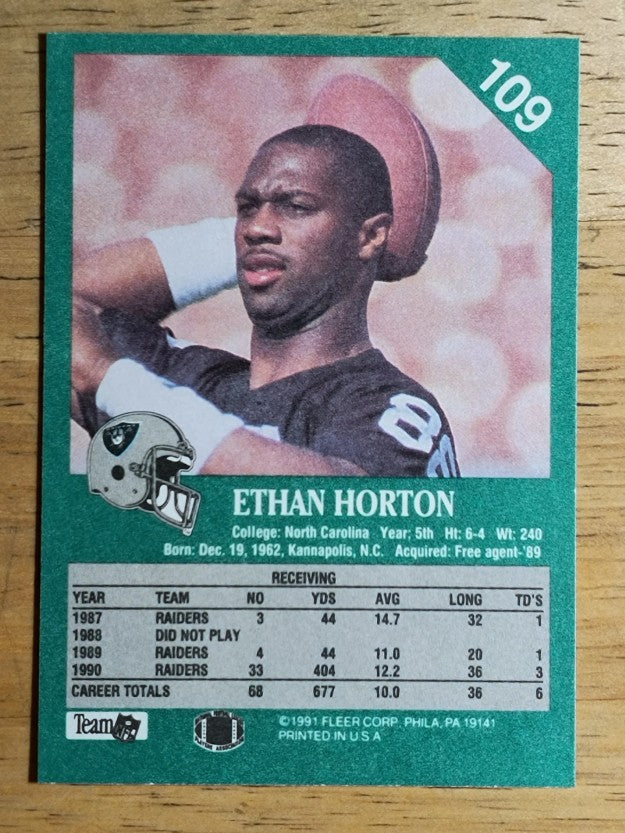 1991 Fleer #109 Ethan Horton FFC