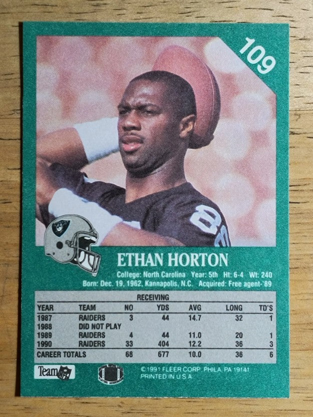 1991 Fleer #109 Ethan Horton FFC
