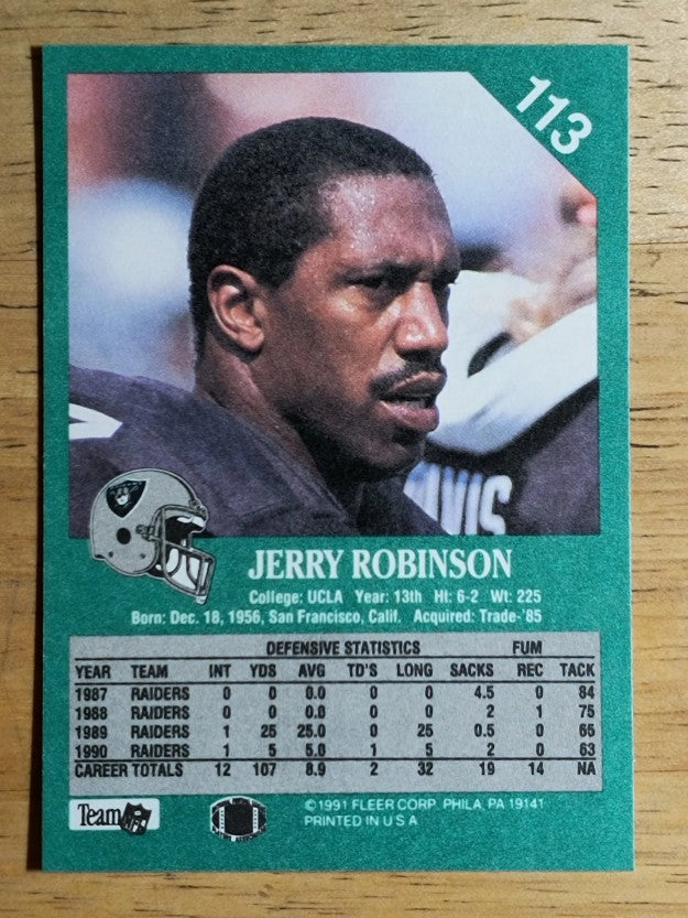 1991 Fleer #113 Jerry Robinson