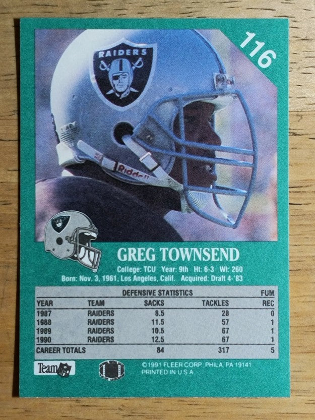 1991 Fleer #116 Greg Townsend