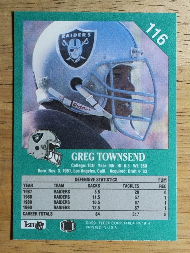 1991 Fleer #116 Greg Townsend