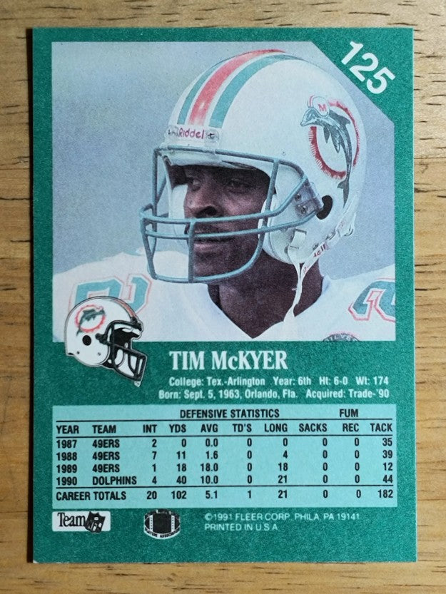 1991 Fleer #125 Tim McKyer