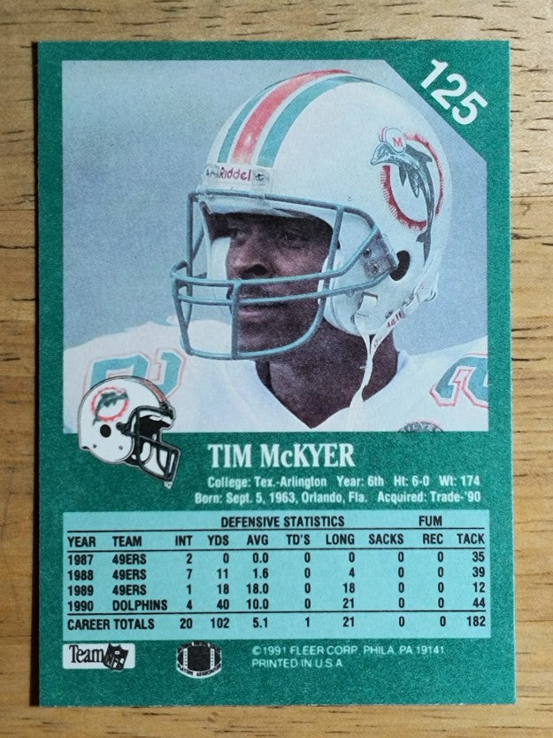 1991 Fleer #125 Tim McKyer